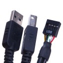 USB Internal Motherboard 9 Pin to Type A Male and Type B Male