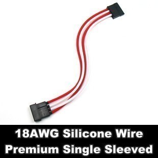 Premium Silicone Wire Single Sleeved 4 Pin Molex to 5 Pin SATA Adapter Cable (Red/White)