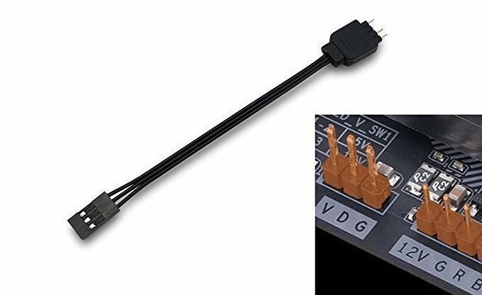 Gigabyte Fusion Addressable RGB 3 Pin 5V VDG Adapter Cable 50cm