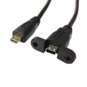 Micro HDMI Extension Cable with Panel Mounts (Black)