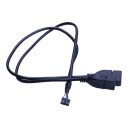10 Pin 2.0mm X600 Internal USB Header to Type A Female Y Port Cable