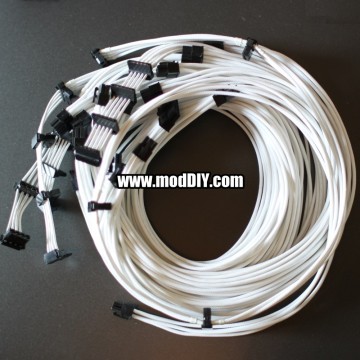 Corsair Power Supply Custom Single Sleeved Modular Cables (All White)