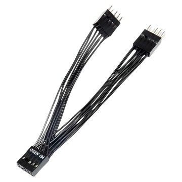 9 Pin HD Audio to 2x 9 Pin Connector Internal Header Y Splitter Cable