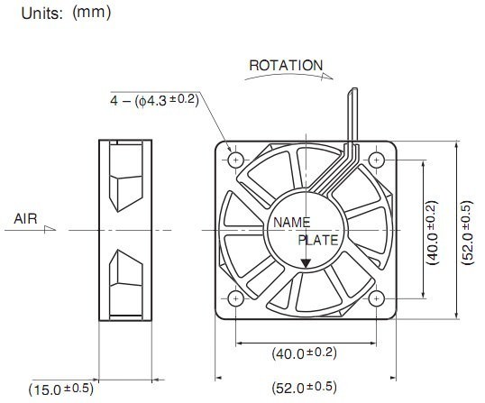 NMB-MAT 50mm 5015 3-Pin Fan (4200RPM 22dBA) 