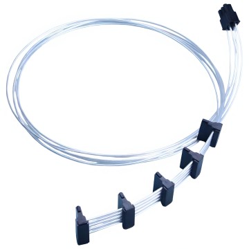 Premium Silver Wire PSU Modular SATA Cable 6 Pin to 5 x SATA