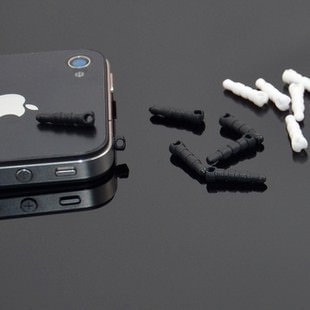 iPhone / iPad / iPod Headphone Protective Jack Cover (Black / White)