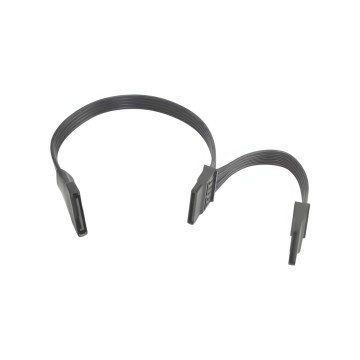 Premium Ribbon Wire 5 Pin SATA to 2x SATA Adapter Cable Black