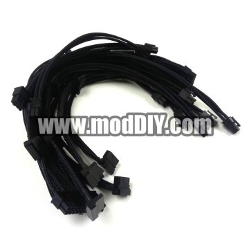 Seasonic Platinum Fanless Premium Single Sleeved Modular Cables Set (Black)