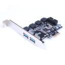 PCI-E 1X to 2 x 5Gbps USB 3.0 Type-A + 20-Pin Header Extension Card