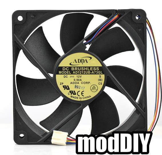 ADDA 120mm x 25mm Black PWM Fan to 2500 99CFM - MODDIY