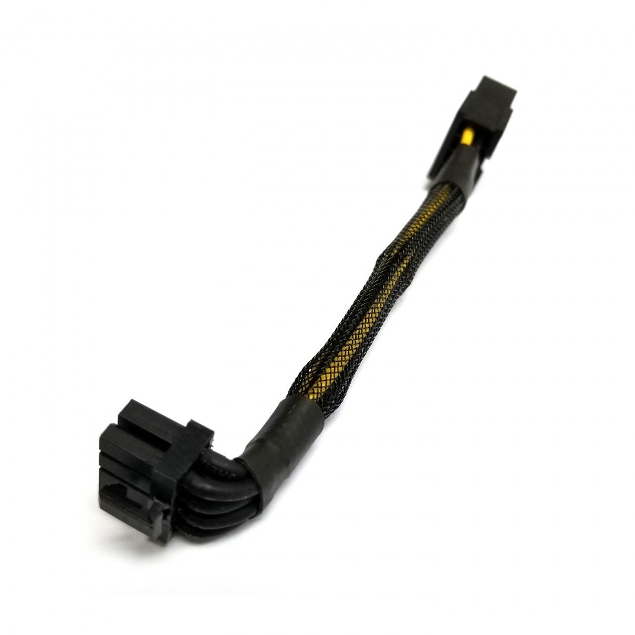 ➨➨➨ 8" Sleeved PCI-E 8 PIN Back BEND PWR Extender Low Profile 90 Angle Cable 