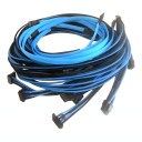 Single Sleeved Power Supply Modular Cables Set Black UV Blue for OCZ ZX