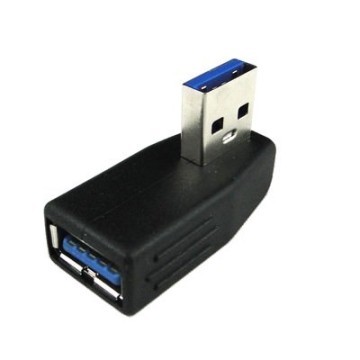 USB 3.0 Female-to-Male Left-Angled Adapter Connector