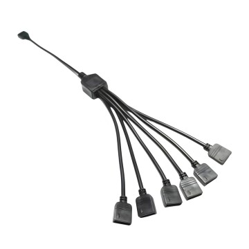 Computer Lighting 5V 3 Pin RGB Splitter Cable 1 to 6 Way Split 30cm