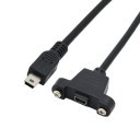 USB 2.0 Mini USB to Mini USB Extension Cable with Panel Mounts (Black)