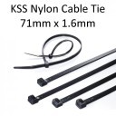 KSS Nylon Cable Tie CVY 070KB 71mm x 1.6mm Black