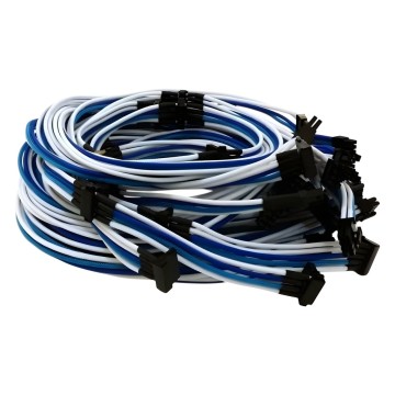 Single Sleeved Premium Modular Cables Blue White for Antec