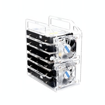 QDIY Professional Modder Acrylic 6 Bay HDD Rack Tray Y6F