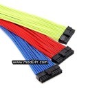 Ultra Soft RGB Cotton Single Sleeved Power Extension Cable 24 Pin Main