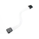 Premium Silicone Wire Single Sleeved 4 Pin Molex Extension Cable (White)