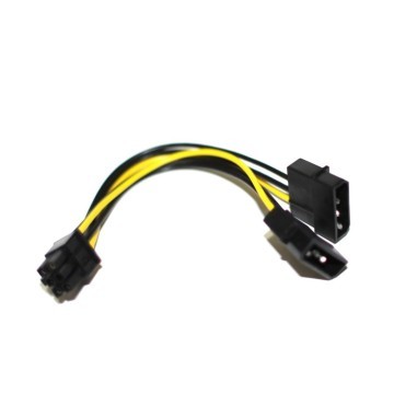 Dual 4-Pin Molex to 6-Pin PCI-Express Adapter Cable