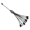 Computer Lighting 12V 4 Pin RGB Splitter Cable 1 to 8 Way Split 30cm