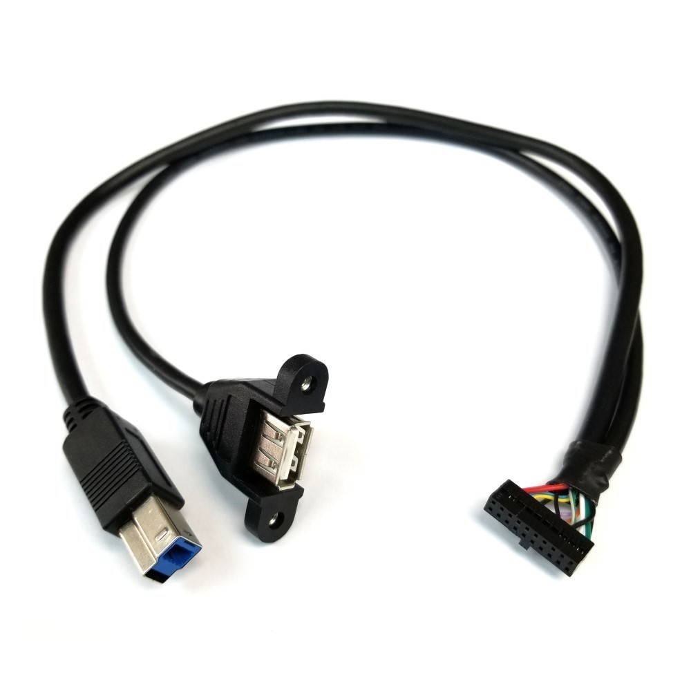 20 Pin USB 3.0 Internal Header to USB 3.0 Type B and USB 2.0 Type A
