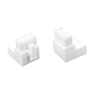 GPU VGA PCIe 8 Pin 6 Pin 90 Degree Up Down Angle Power Adapter White
