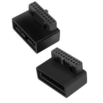 90 Degree Angled USB 3.0 20 Pin Internal Header Mini Connector Black