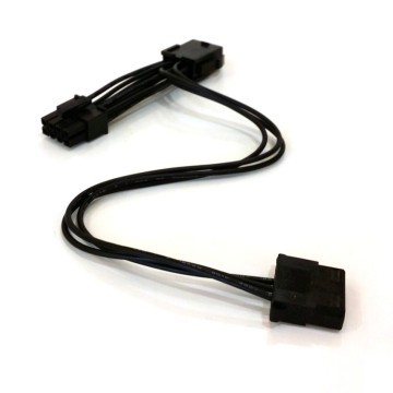 Dell R320 Server 8-Pin Extension Cable + 4-Pin Molex Splitter Cable