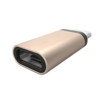 Android Micro USB Female to USB 3.1 Type C Male Metal Adapter Gold