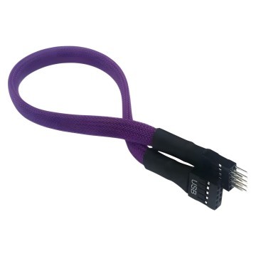 High Quality Sleeved USB 9 Pin Internal Header Extension Cable Purple