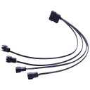Corsair Style 4 Pin Molex to 4 x 3 Pin Fan Extension Ribbon Cable