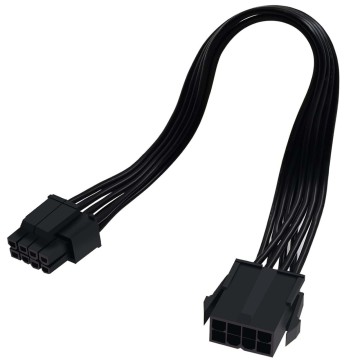 Single Braid 8 Pin EPS Extension Cable 8 Pin to 8 Pin 50cm Black
