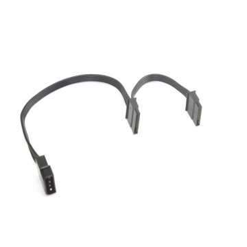 Premium Ribbon Wire 4-Pin Molex to 2x SATA Adapter Cable (Black)
