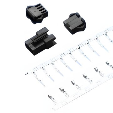 SM 2.54mm Male Female 4 Pin Fan Molex Connector Pair Black with Pins