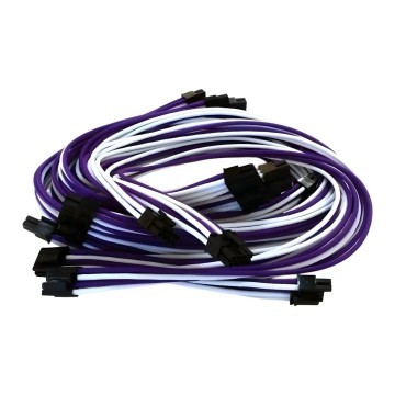 Single Sleeved Modular Cable Set White Purple for Rosewill Photon 1200