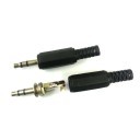 3.5mm Stereo Headphone Speaker Audio Plug Connector (Black)