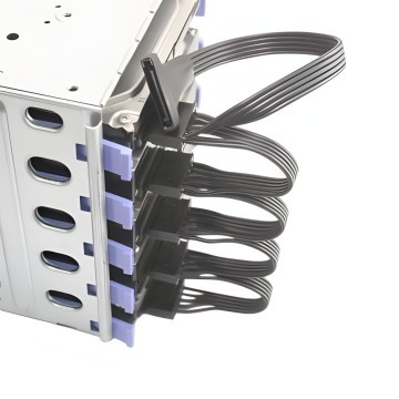 Premium Ribbon Wire 5 Pin SATA to 5x SATA Adapter Cable Black