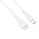 USB 3.1 Micro Type-B Male to USB-C Type-C Male Adapter Cable (Black/White)
