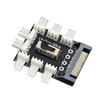 SATA Power Distribution PCB 8-Way 3-Pin Block Fan Hub Power Splitter