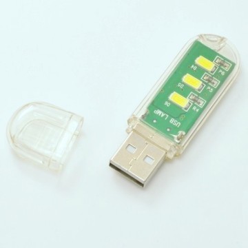Mini USB Powered White 3-LED Portable Pocket Night Light Lamp (1.7W)