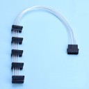 Premium Silver Wire SATA Power Cable (40CM, 1x Molex to 5x SATA)