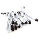 Premium All White Ribbon Wire PSU Modular Cables for White PC Build