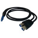 USB 3.0 19 Pin Female to Dual USB Type B Male Adapter Cable