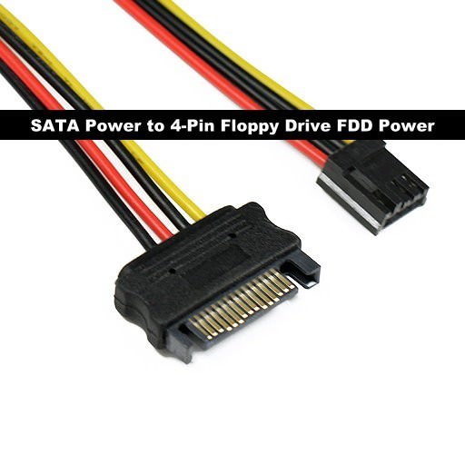 SATA Power to 4-Pin Floppy Drive FDD Power Adapter Cable (20cm ...