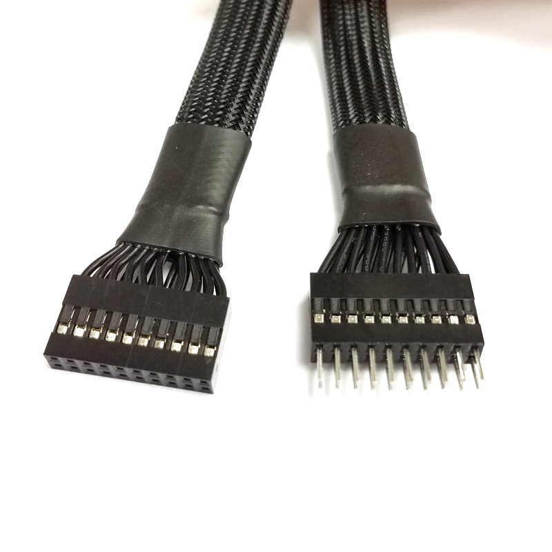 Dupont 2.54mm Pitch 20-Pin Male to Female Extension Black Cable (50cm) -  MODDIY