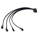 4 Pin Male Standard Power Connector to 4 x 3 Pin Fan Connectors