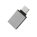 USB 3.1 Type A Female to USB 3.1 Type C Male OTG Metal Adapter Silver