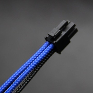 Premium Single Braid Sleeved CPU/EPS 4-Pin Extension Cable (Black/Blue)